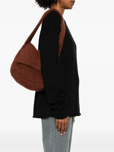 Aya Muse Textured Shoulder Bag In Brown