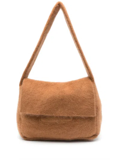 Aya Muse Textured Shoulder Bag In Brown