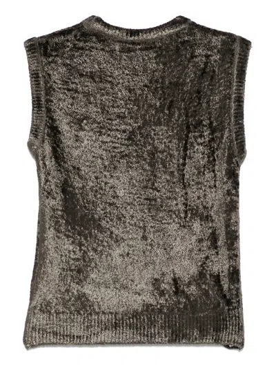 Aya Muse Knitted Tank Top In Brown
