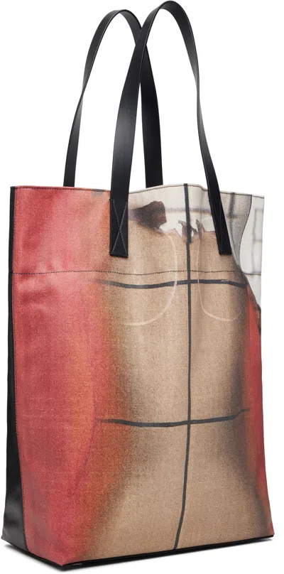 Jean Paul Gaultier Mutlicolor Coated Canvas Printed Fire Tote In Multi