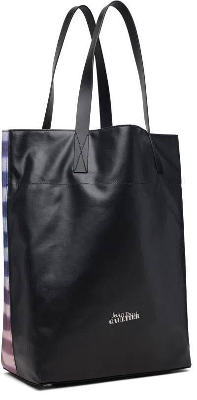 Jean Paul Gaultier Blue Coated Canvas Printed Air Tote In Blue