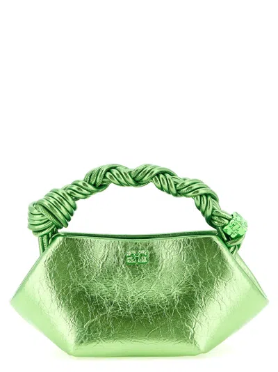 Ganni Bou Mini Metallic Leather In Green