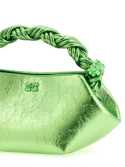Ganni Bou Mini Metallic Leather In Green