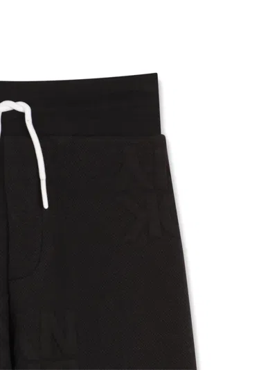 Dkny Logo-embossed Drawstring Shorts In Black