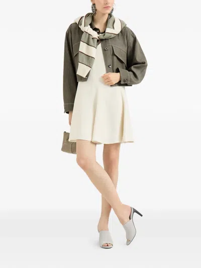 Brunello Cucinelli Open-toe Heels Mules In Gray