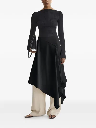 Aeron Mellow Asymmetric Skirt In Black