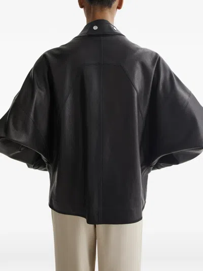 Aeron Salem Snap-collar Leather Jacket In Black