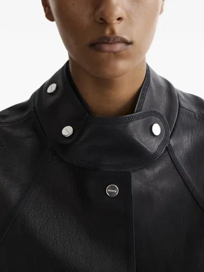 Aeron Salem Snap-collar Leather Jacket In Black