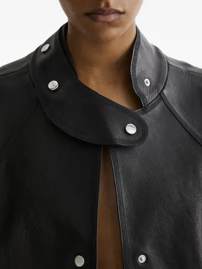 Aeron Salem Snap-collar Leather Jacket In Black