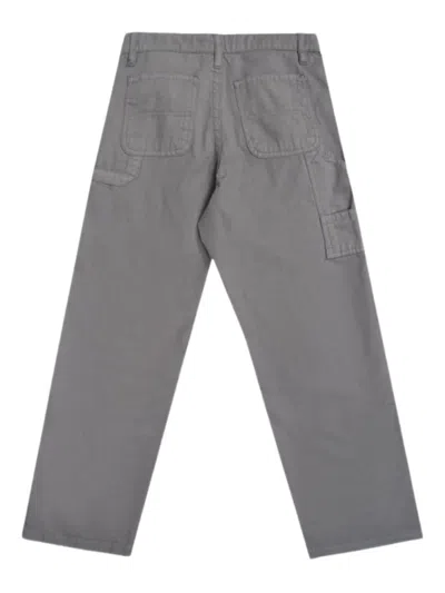 Off-white Lettering Trousers In Gray