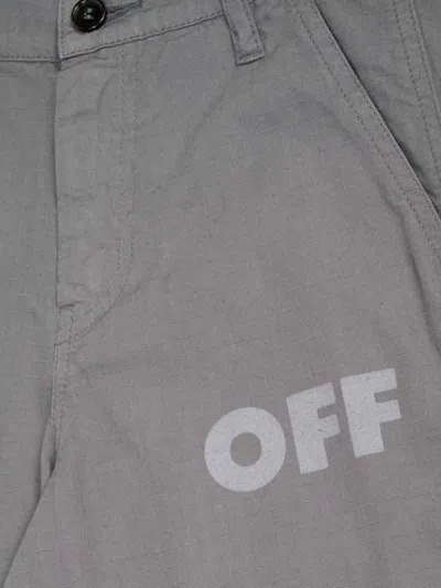 Off-white Lettering Trousers In Gray