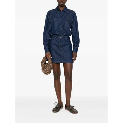 Apc A.p.c. Mini Denim Dress In Blue