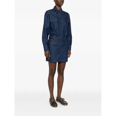 Apc A.p.c. Mini Denim Dress In Blue