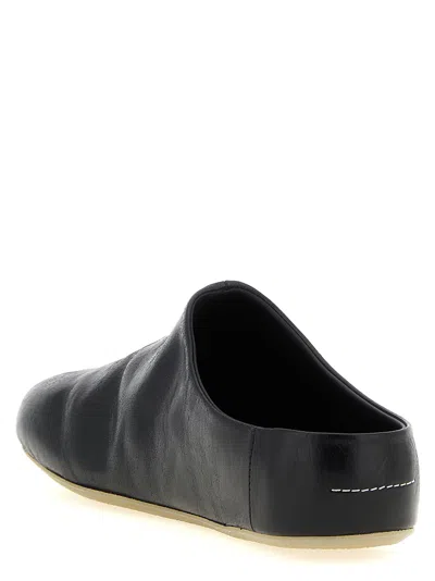 Mm6 Maison Margiela Anatomical Leather Sabot In Black