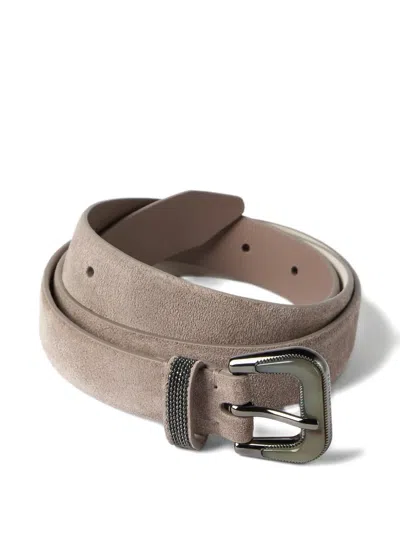 Brunello Cucinelli Suede Belt In Brown