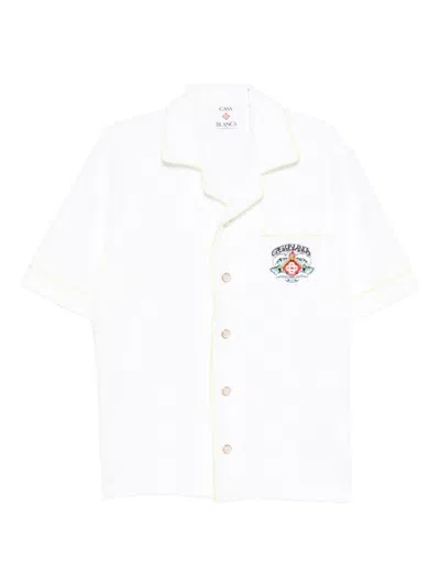 Casablanca C.p.company Black Elastane Trousers In White