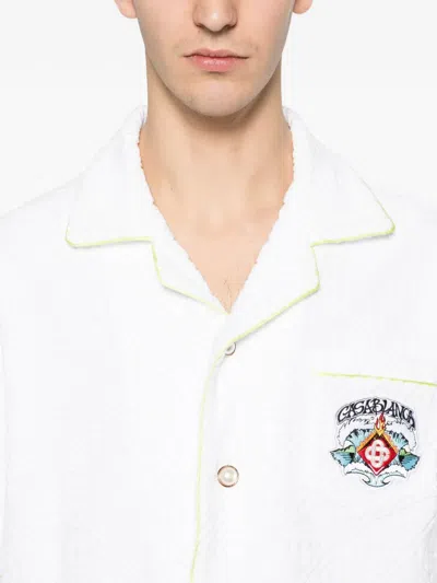 Casablanca C.p.company Black Elastane Trousers In White