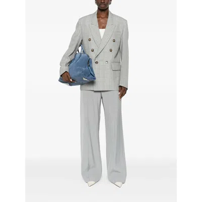 Victoria Beckham Check Wool Double-breasted Tailored Jacket Clothing In Multi