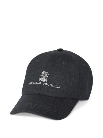 Brunello Cucinelli Embroidered-logo Baseball Cap In Gray