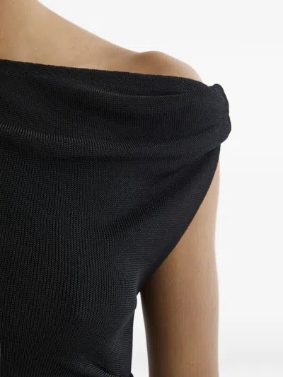 Aeron Sophia One-sleeve Split Midi Dress In Blue