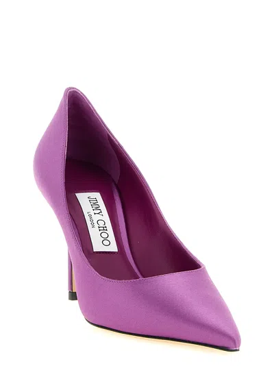Jimmy Choo Love 85 Pointed-toe Slip-on Pumps In Purple