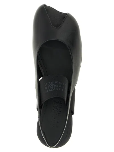 Mm6 Maison Margiela Logo Detailed Open-toe Slingback Sandals In Black