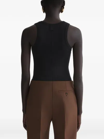 Mugler Ribbed Tank Top In Black