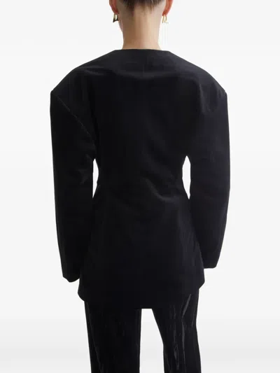Aeron Somerset Structured V-neck Jacket In Black