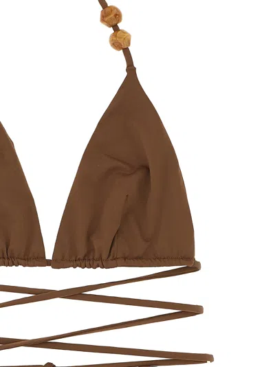 Magda Butrym Re 26 Bikini Top In Brown