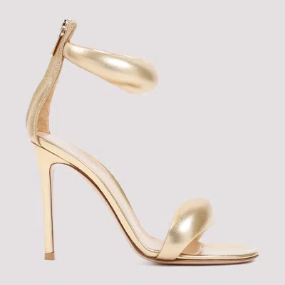 Gianvito Rossi Metallic Napa Ankle-cuff Stiletto Sandals In Gold