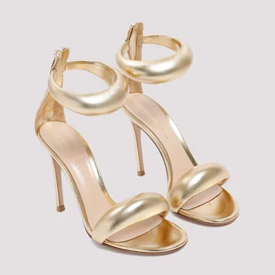 Gianvito Rossi Metallic Napa Ankle-cuff Stiletto Sandals In Gold