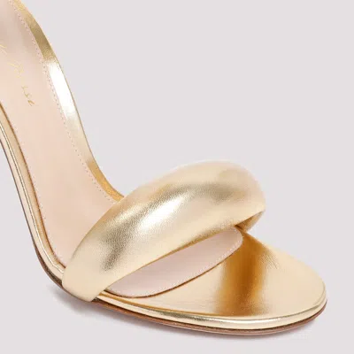 Gianvito Rossi Metallic Napa Ankle-cuff Stiletto Sandals In Gold