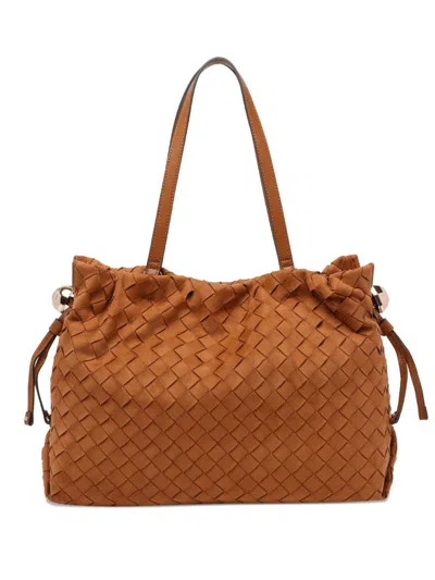 Liu •jo Woven Sequoia Tote Bag In Brown