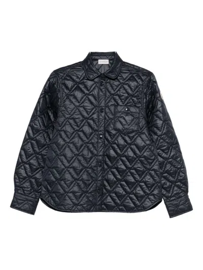 Moncler Quilted Pocket Overshirt In Black
