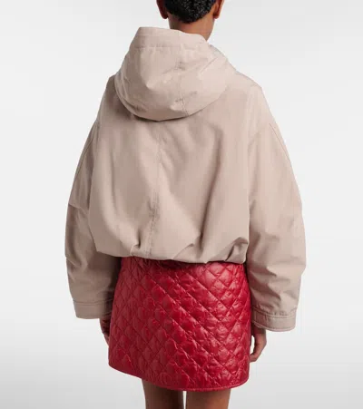 Moncler Eucalyptus Hooded Jacket Drawstring Front Pockets In Neutral