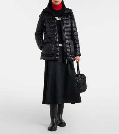Moncler Down Hooded Jasmin Puffer Jacket In Black