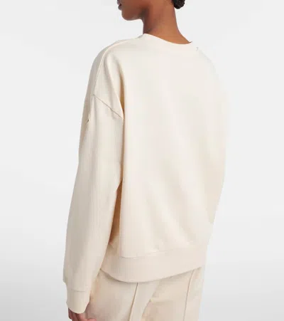 Moncler Crew Neck Sweatshirt Long Sleeves Ribbed Trims In Multi