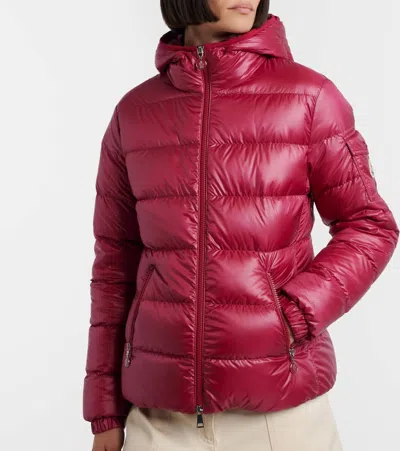 Moncler Glesse Short Padded Jacket With Hood In Red In Red