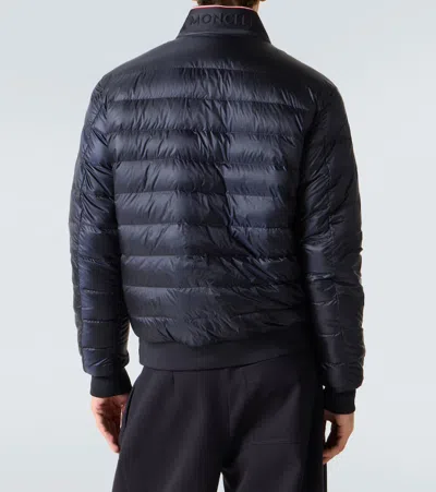 Moncler Navy Blue Nylon Rigel Down Jacket In Blue