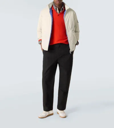 Moncler Beige Logo Patch Jacket In Neutral