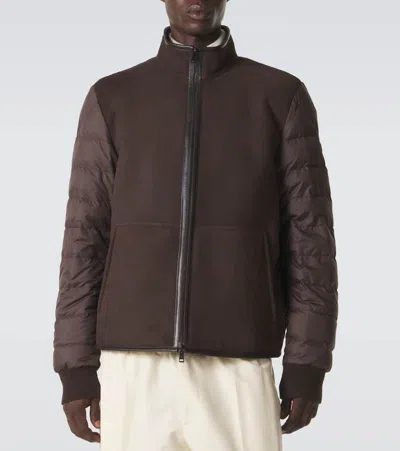 Moncler Reversible Shearling Down Jacket In Multi