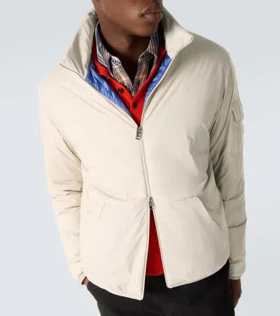Moncler Beige Logo Patch Jacket In Neutral