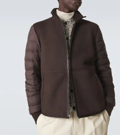 Moncler Reversible Shearling Down Jacket In Multi