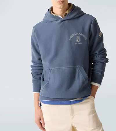 Moncler Sweatshirt With Logo In Blue