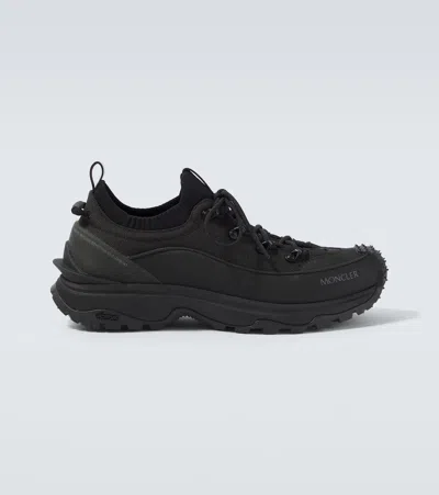 Moncler Trailgrip Lite3 Sneakers In Nubuck And Suede Leather In Black