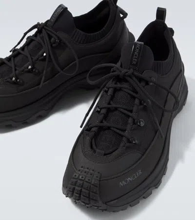 Moncler Trailgrip Lite3 Sneakers In Nubuck And Suede Leather In Black