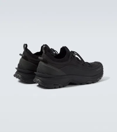 Moncler Trailgrip Lite3 Sneakers In Nubuck And Suede Leather In Black