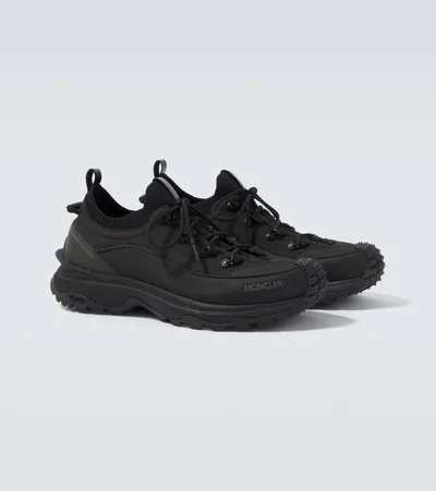 Moncler Trailgrip Lite3 Sneakers In Nubuck And Suede Leather In Black