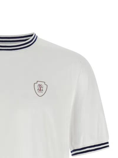 Brunello Cucinelli Solomeo Coat Of Arms T-shirt White In Gray