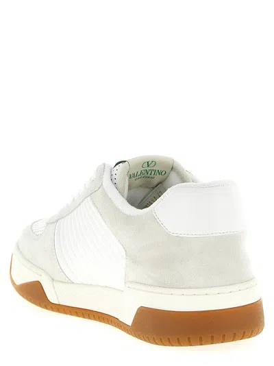 Valentino Garavani Signature Detail Ankle Padding Sneakers With Interchangeable Laces In White
